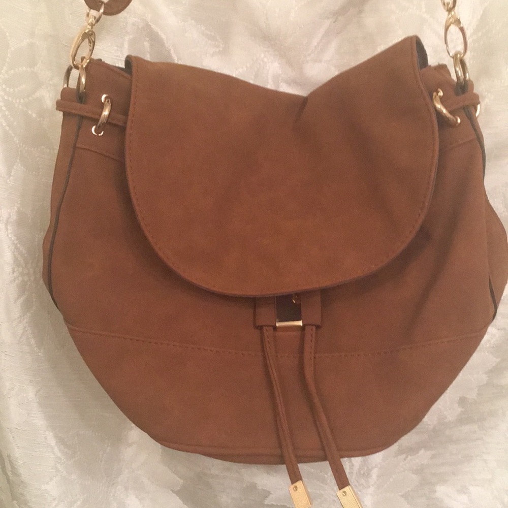 Just Fab Faux Suede Bucket Bag